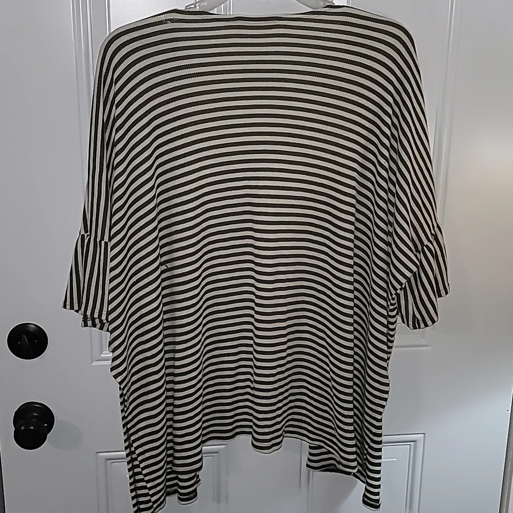 Vine & Love Green and White Striped Cardigan - Picture 6 of 7